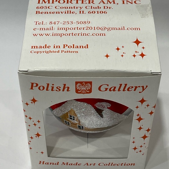 POLISH GALLERY HANDMADE ART COLLECTION CHRISTMAS ORNAMENT Country House & Trees - Picture 11 of 12